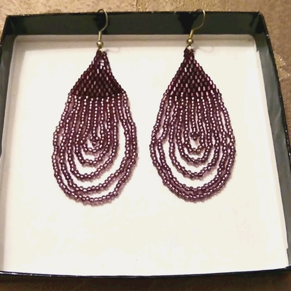 Bronze beaded earrings
